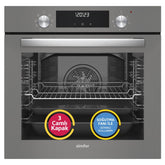 Simfer 9 Fonksiyon QS Cam Power Turbo Dijital Ankastre Fırın Gri